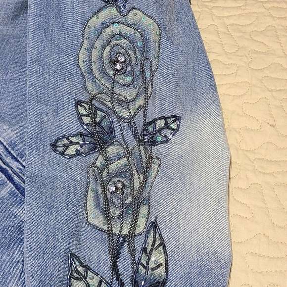Vintage Kaity floral denim jacket size L - Picture 5 of 11